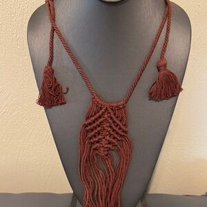 🍂Handcrafted Brown Macramé Necklace